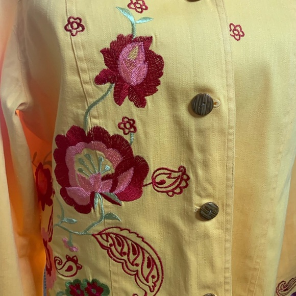 Coldwater Creek Yellow Embroidered Shacket - Picture 8 of 9